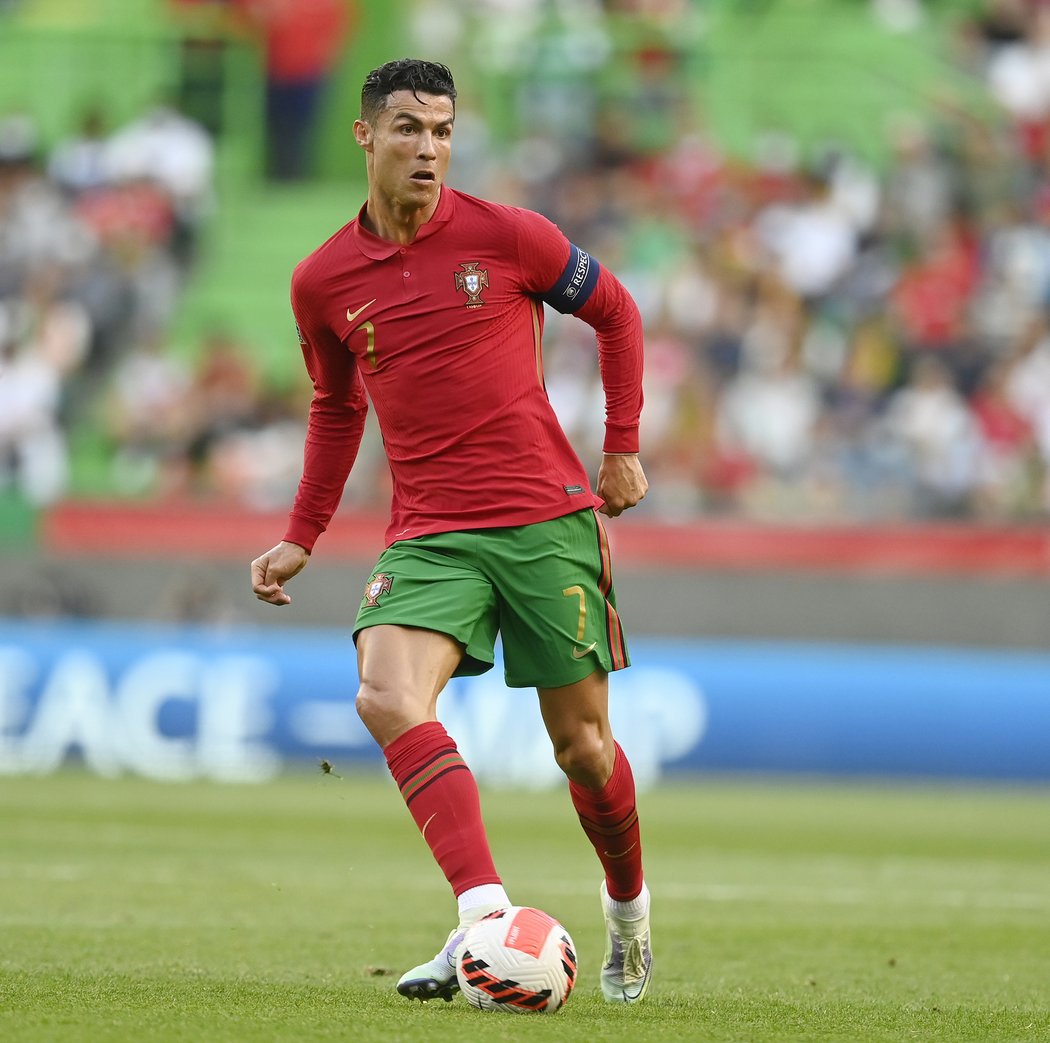 Hvězdný forvard Cristiano Ronaldo v zápase proti České republice