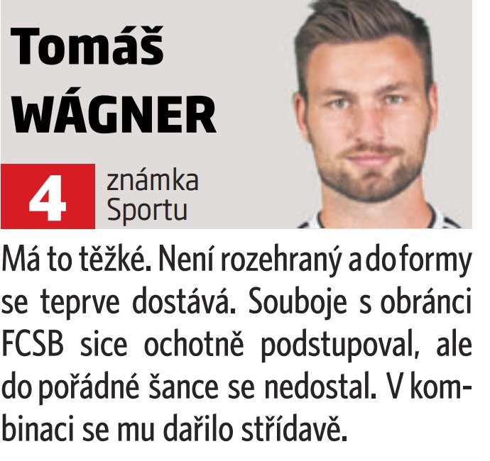 Tomáš Wágner versus FCSB