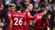 Radost fotbalistů Liverpoolu z branky proti Watfordu