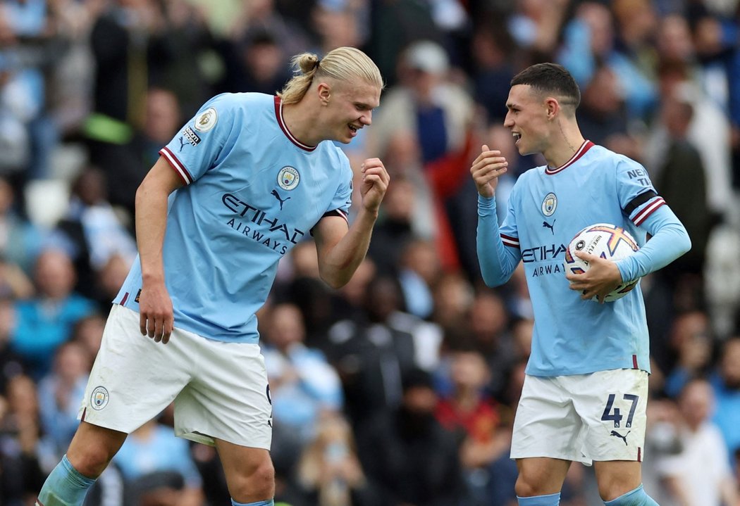 Hrdinové s hattrickem Erling Haaland a Phil Foden