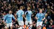 Radost fotbalistů Manchesteru City po gólu na 2:1