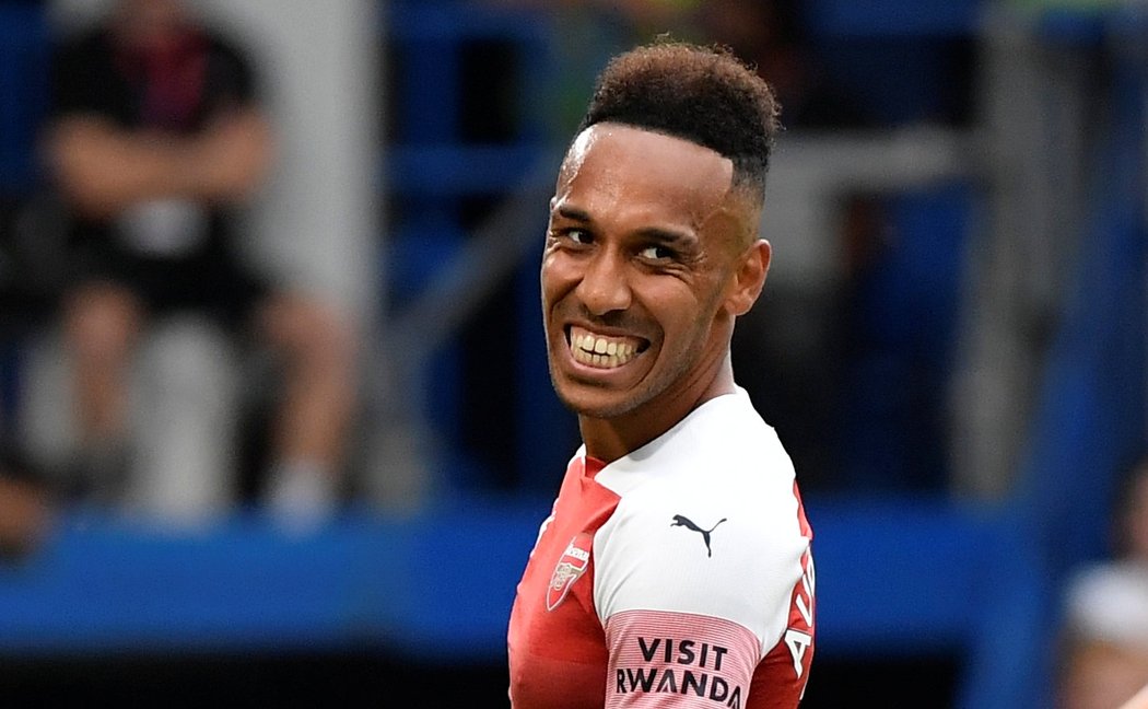 Pierre-Emerick Aubameyang v dresu Arsenal během sezony 2018/2019