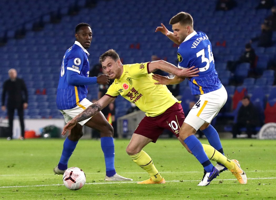 Utkání mezi Brightonem a Burnley skončilo bezbrankovou remízou