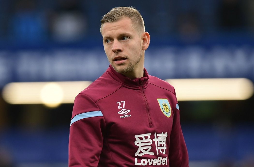 Český útočník Matěj Vydra v dresu Burnley