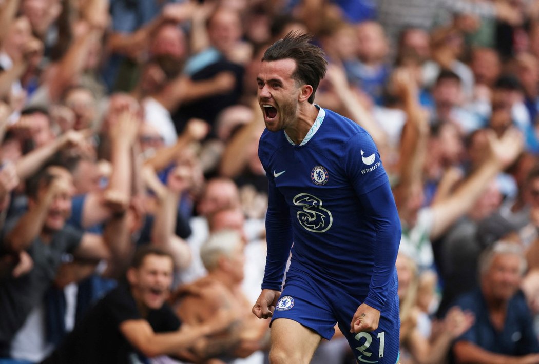 Ben Chilwell se raduje z vyrovnávací trefy proti West Hamu