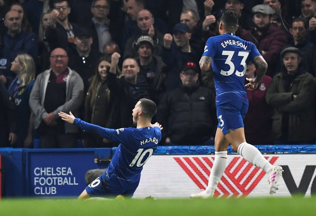 Chelsea zvítězila ve 33. kole Premier League nad West Hamem 2:0. Oba góly vstřelil Eden Hazard