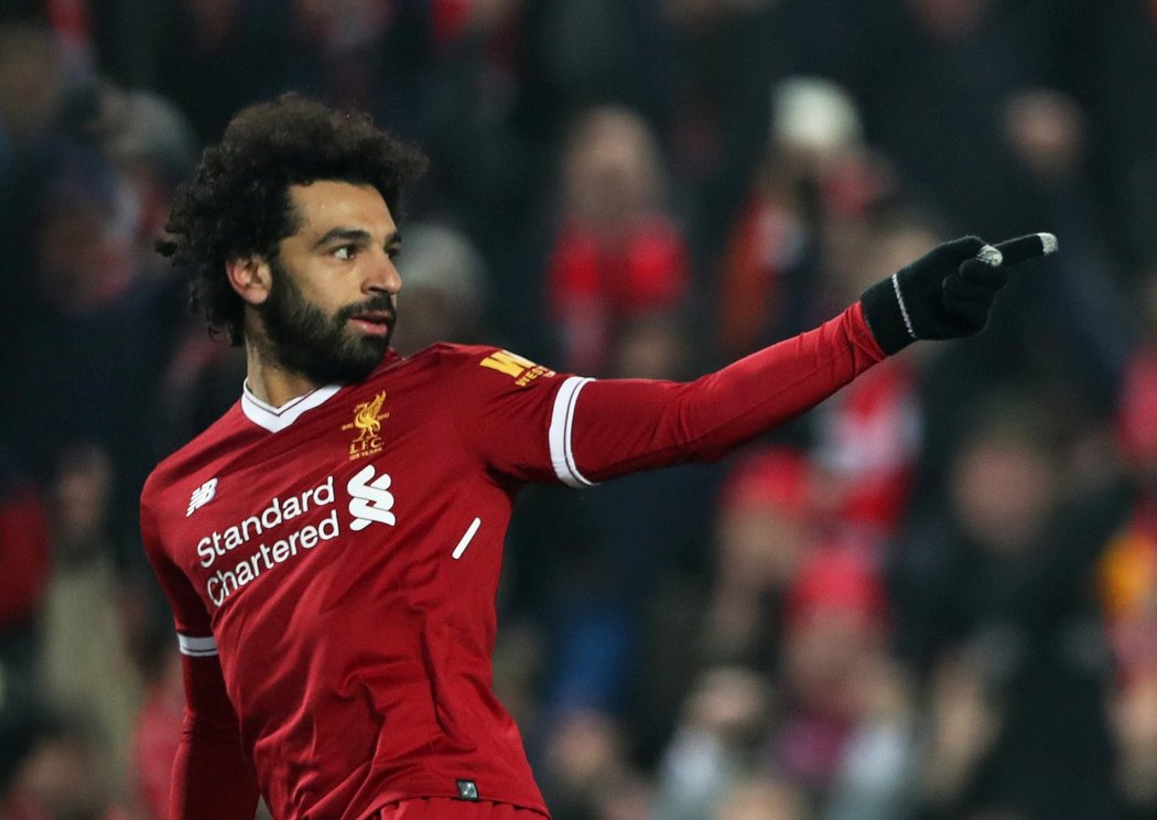 Mohamed Salah se raduje z úvodní trefy Liverpoolu proti Newcastlu