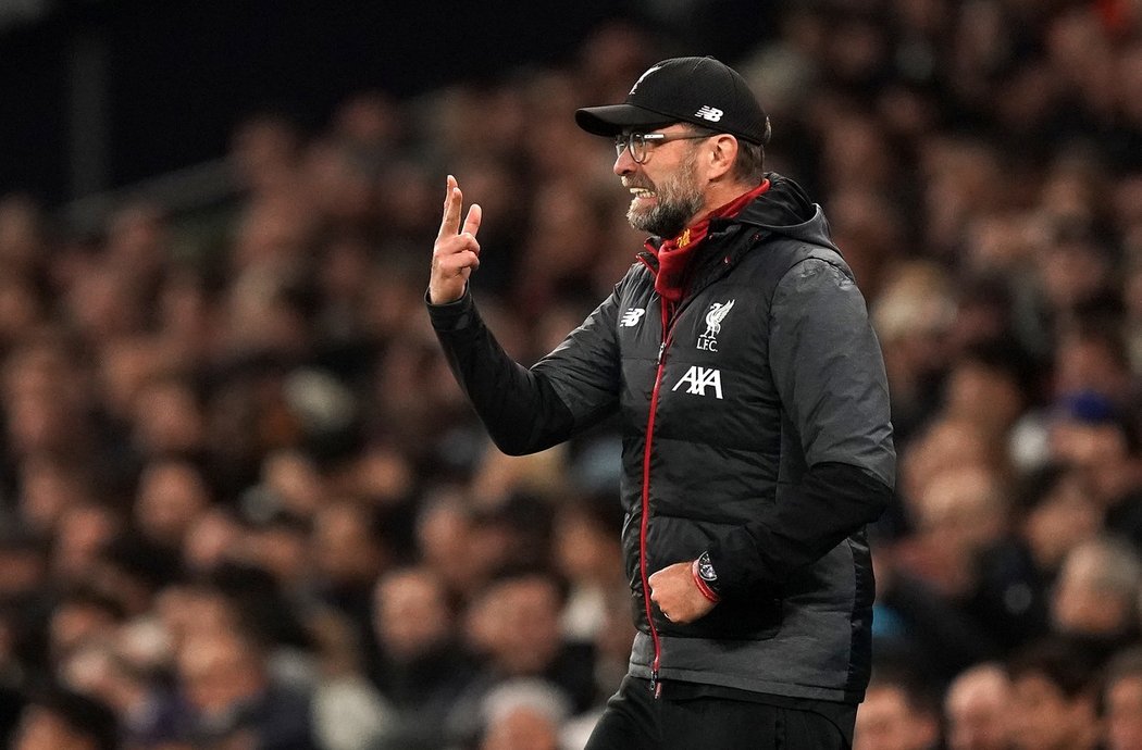 Trenér Liverpoolu Jürgen Klopp během zápasu s Tottenhamem