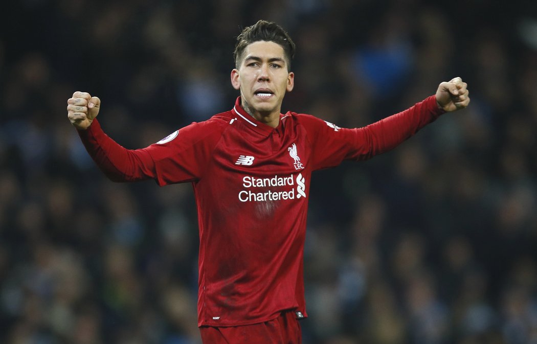 Útočník Liverpoolu Roberto Firmino vyrovnal na hřišti Manchesteru City na 1:1