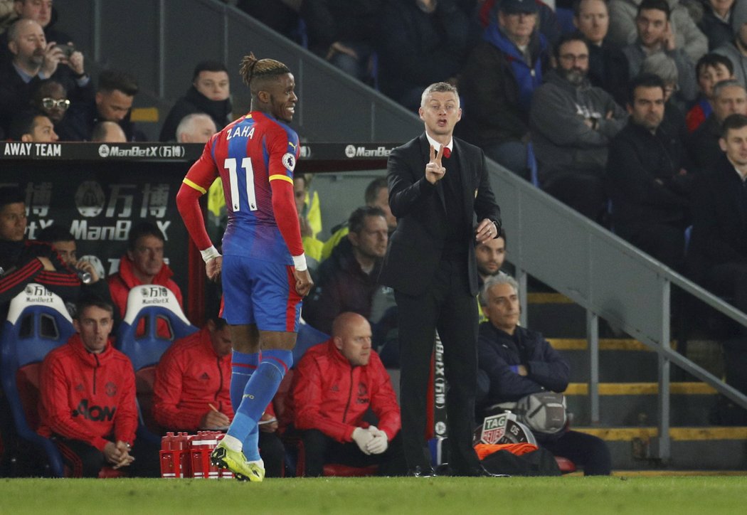 Kouč United Ole Gunnar Solskjaer během zápasu proti Crystal Palace