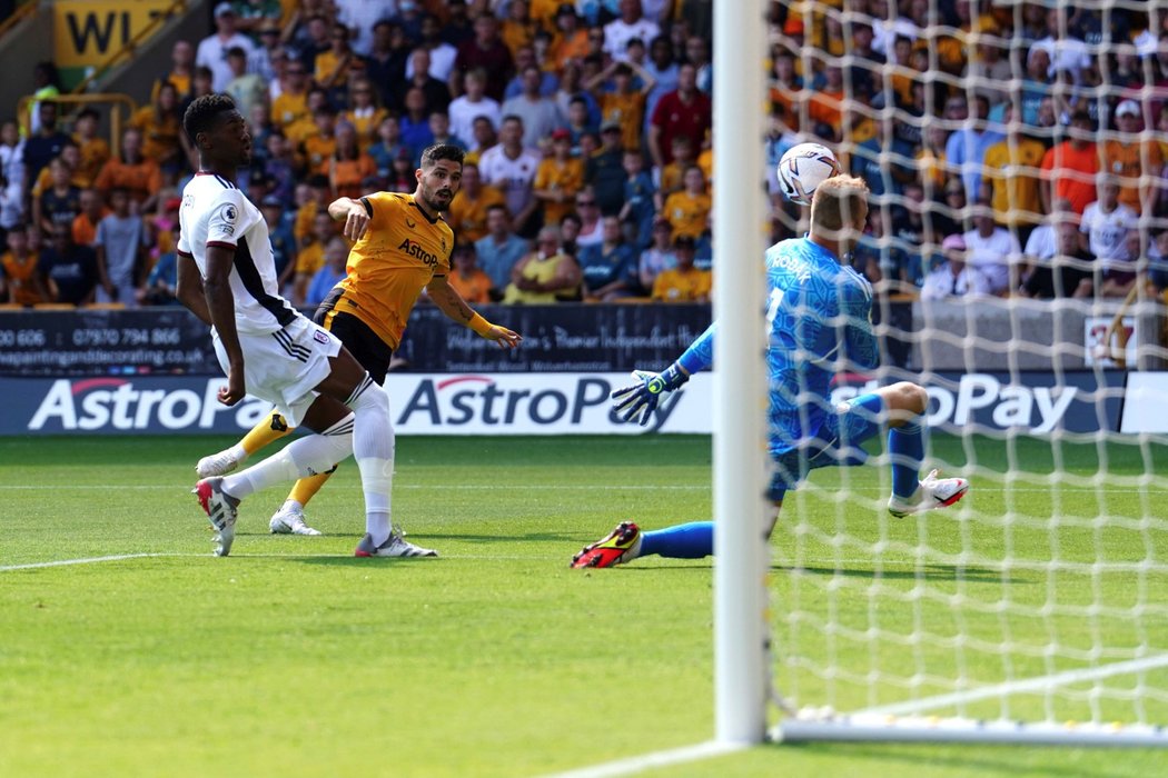 Fulham uhájil na hřišti Wolves remízu 0:0 i díky brankáře Marka Rodáka (vpravo)