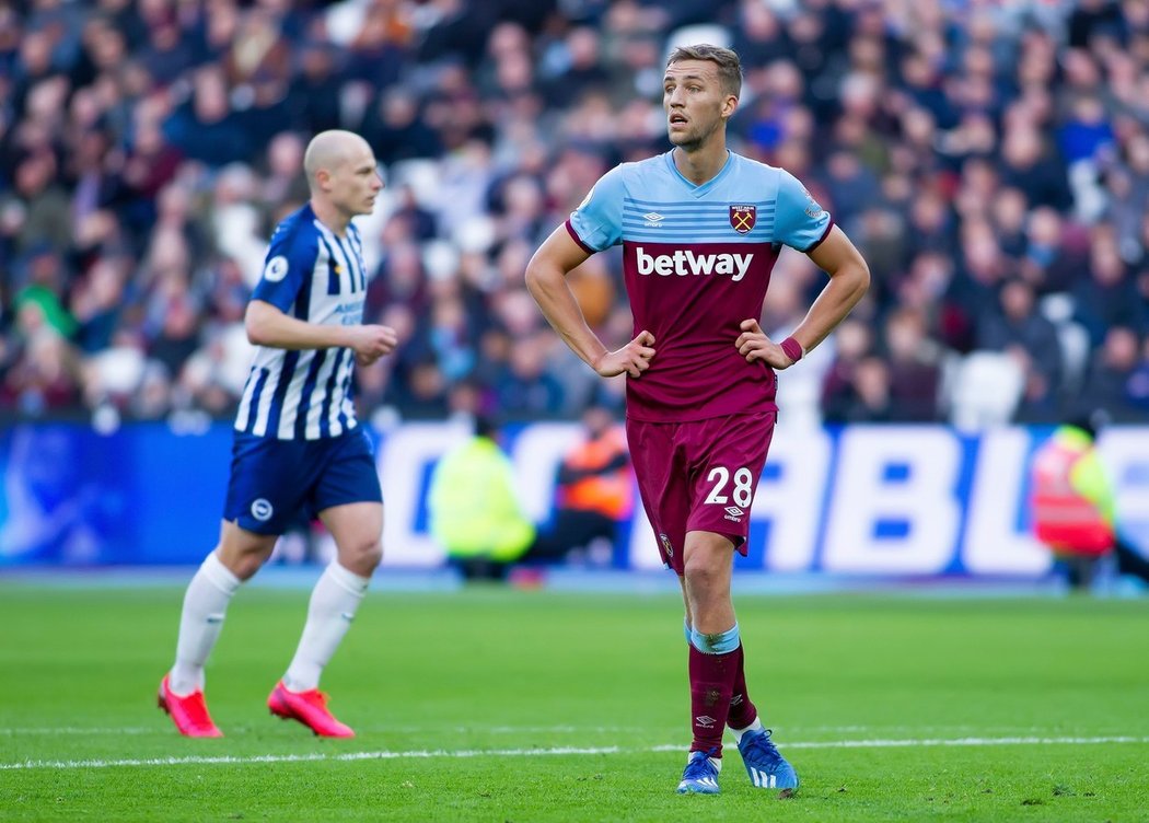 Tomáš Souček při svém debutu za West Ham United