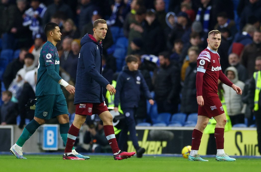 Tomáš Souček po zápase na hřišti Brightonu