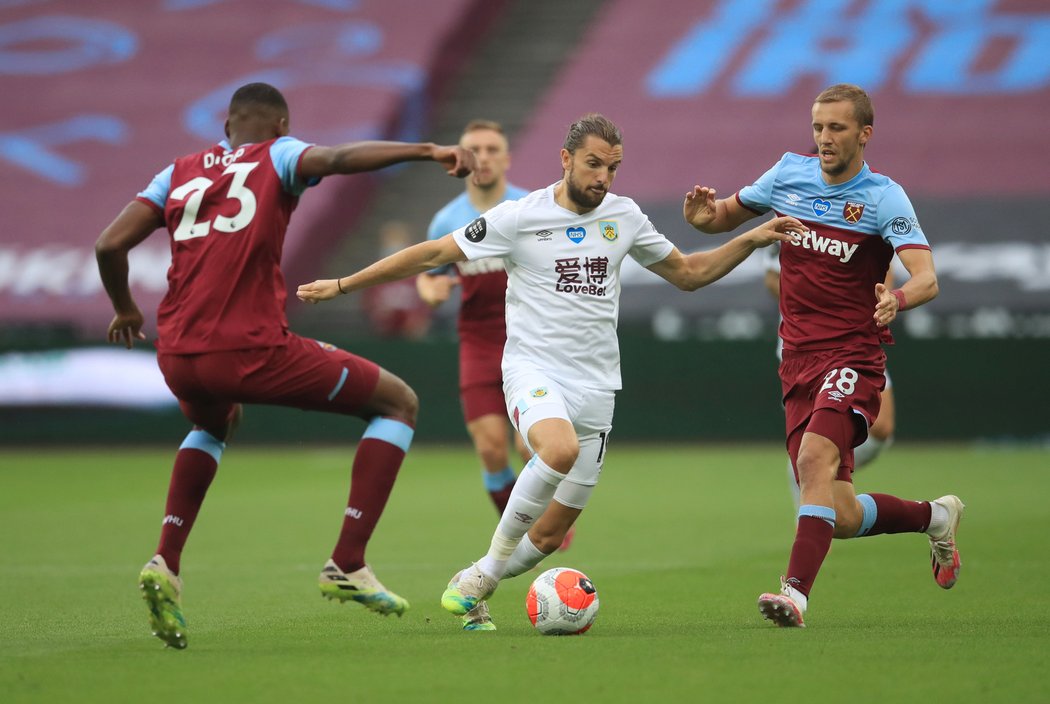 Burnley dokázalo vyhrát na hřišti West Hamu