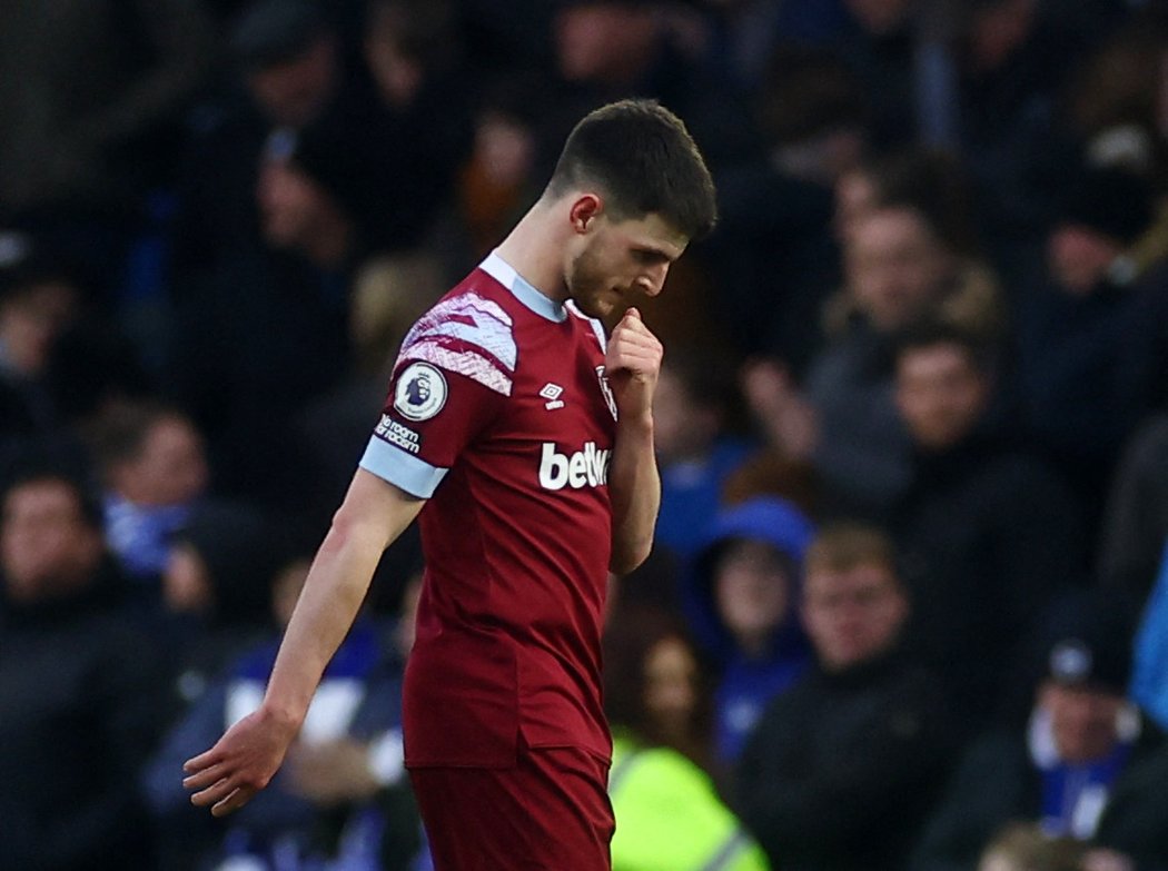 Zdrcený Declan Rice po vysoké prohře 0:4