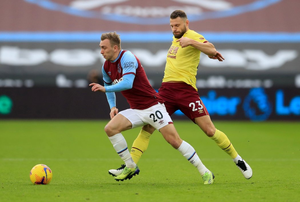 Jarrod Bowen v zápase West Hamu proti Burnley