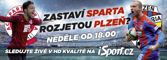 Přímý přenos utkání Sparta - Plzeň sledujte na iSport.cz