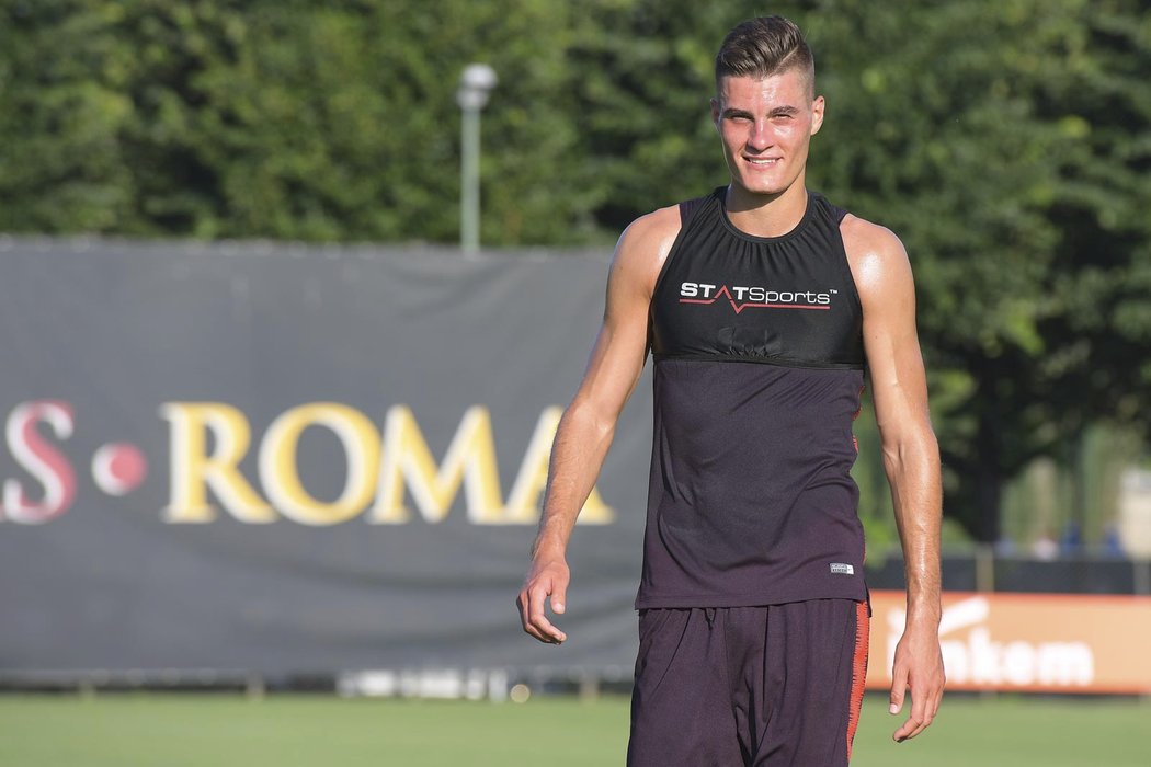 Patrik Schick na soustředění AS Řím v Trigorii