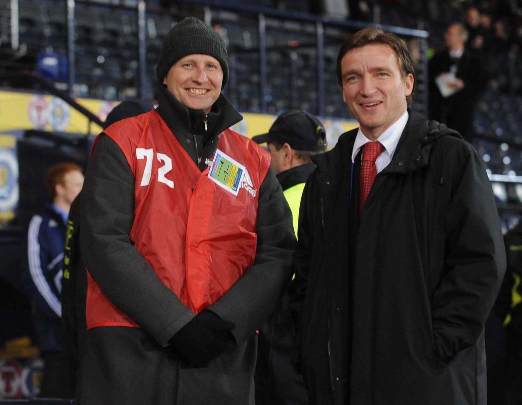 Radek Bejbl s manažerem reprezentace Vladimírem Šmicrem