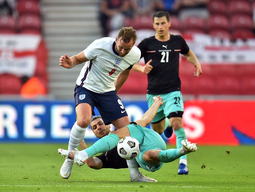 Angličané zvítězili v přípravném utkání před EURO nad Rakouskem 1:0