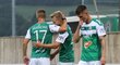 Hráči Jablonce slaví gól v přípravě proti WSG Tirol