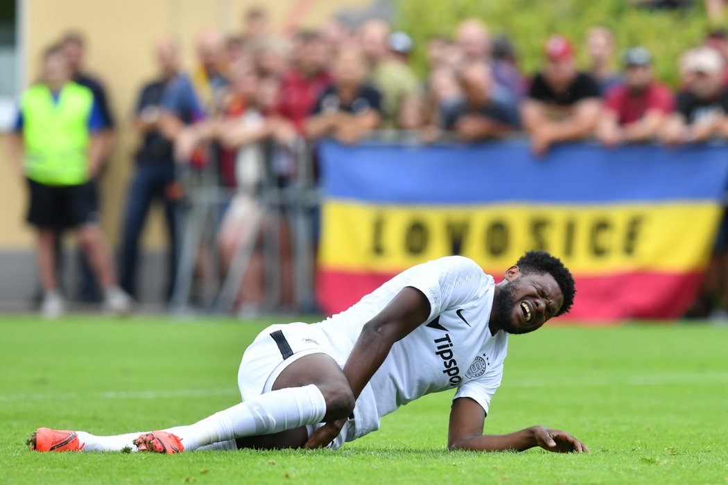 Benjamin Tetteh při přípravném zápase s LASKem Linz