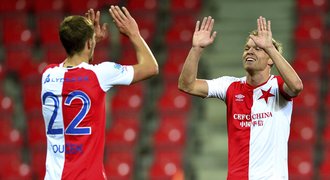 Slavia - Vyšehrad 7:0. Tecl a Van Buren dali v generálce na ligu dva góly