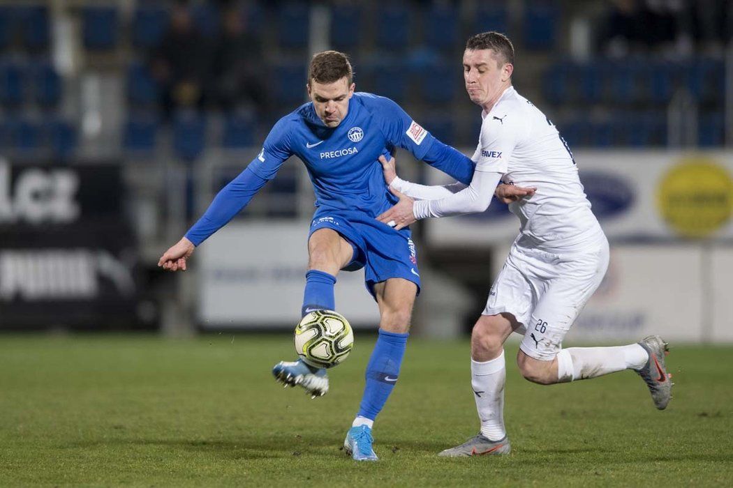 Ondřej Karafiát během čtvrtfinále MOL Cupu proti Slovácku