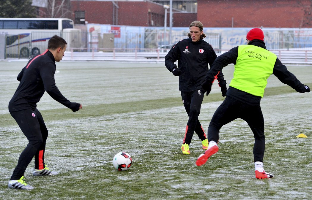 Nové posily Slavie, Per-Egil Flo a Marko Alvir, v akci na začátku přípravy