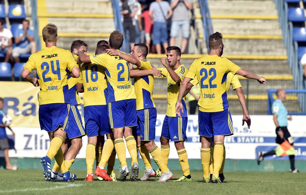 Zlínská radost po výhře nad Příbramí 2:0.