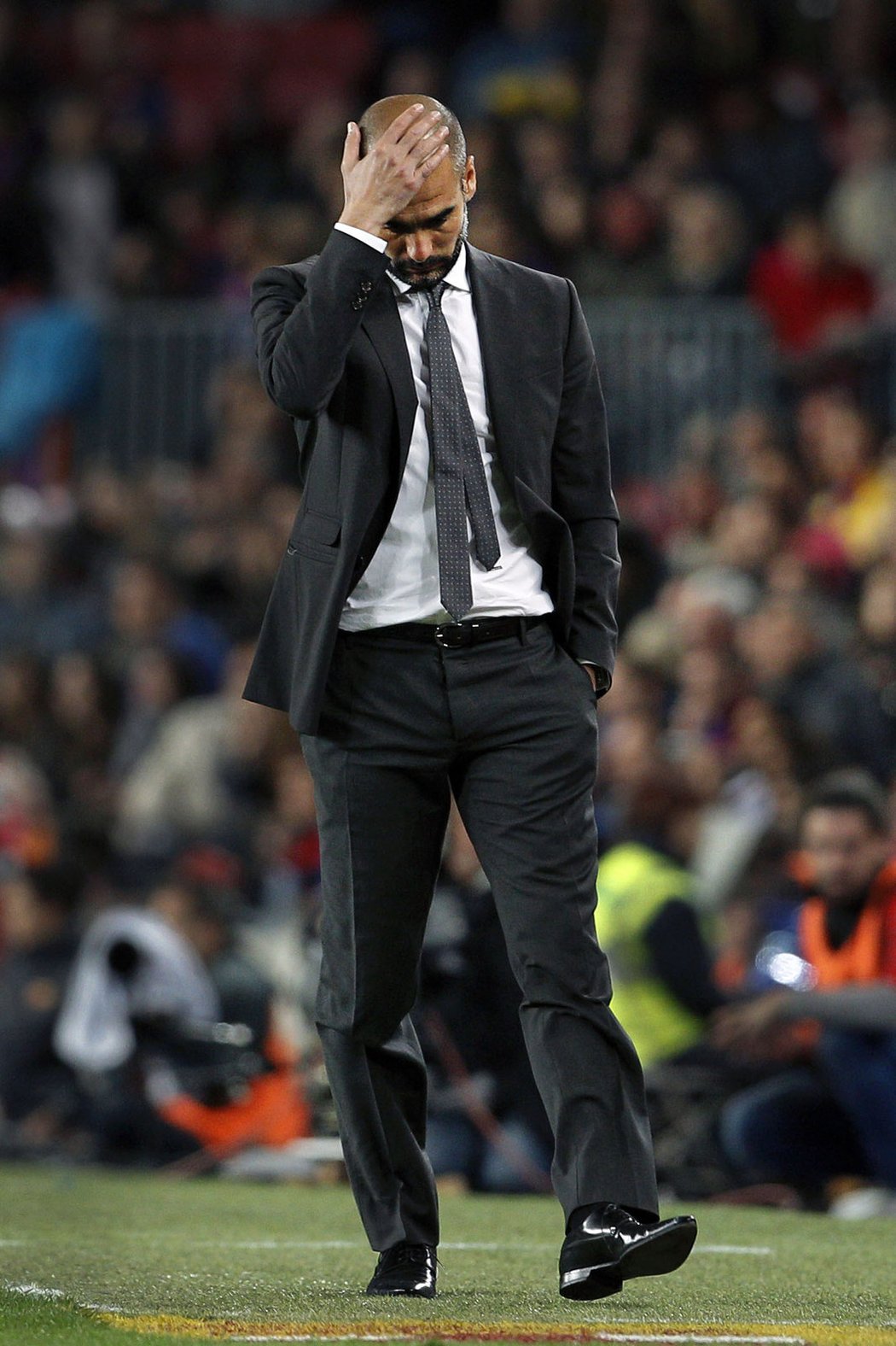 Trenér Barcelony Pep Guardiola měl ze hry svého týmu těžkou hlavu
