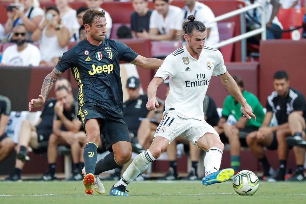 Velšský záložník Gareth Bale v utkání Realu s Juventusem