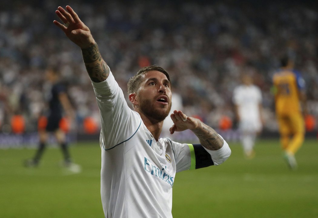 Ramos slaví parádní gól do branky kyperského soupeře