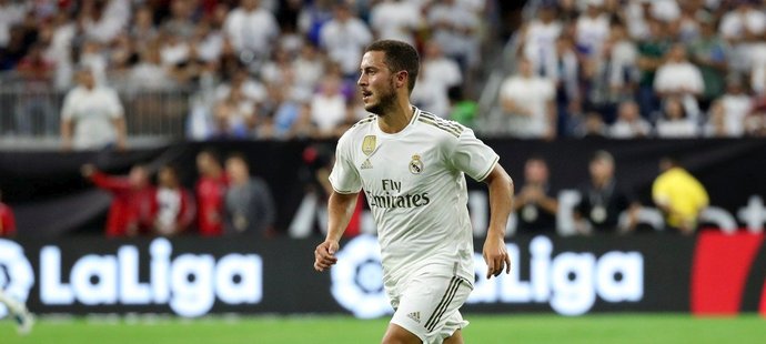 Eden Hazard má za sebou první zápas za Real Madrid, ke kterému navíc nastoupil s číslem 50 na dresu na počest padesátiletého výročí přistání na Měsíci.