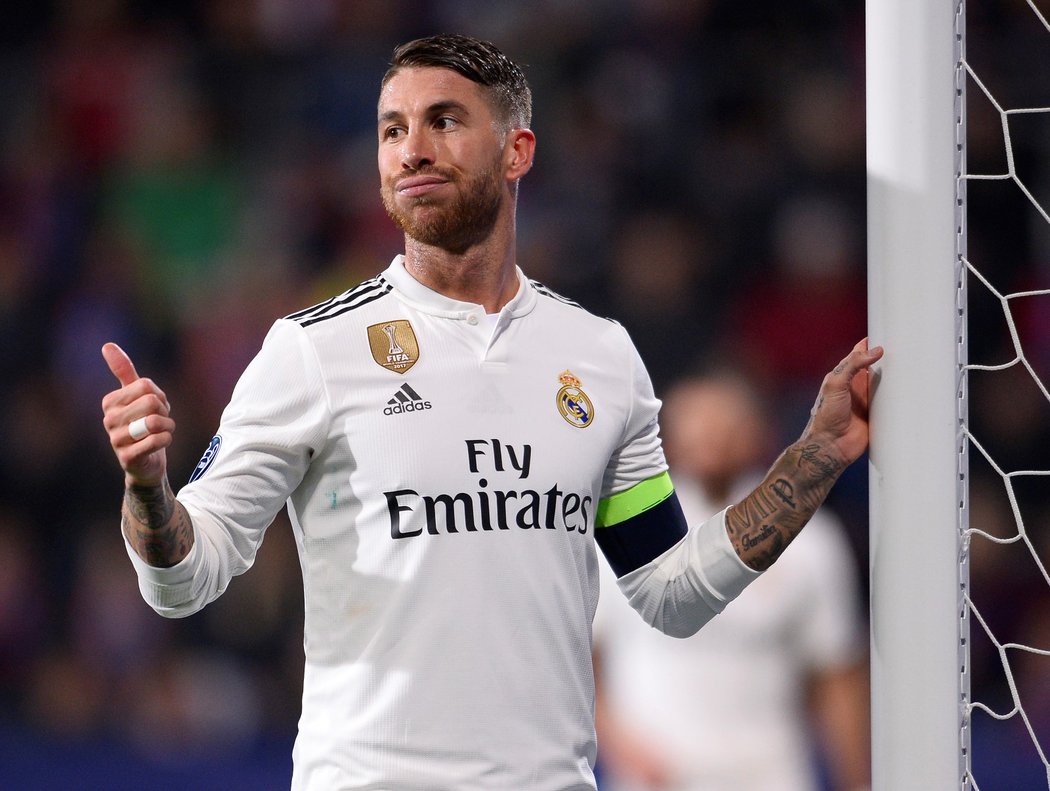 Kapitán Realu Sergio Ramos v utkání Ligy mistrů s Viktorií Plzeň