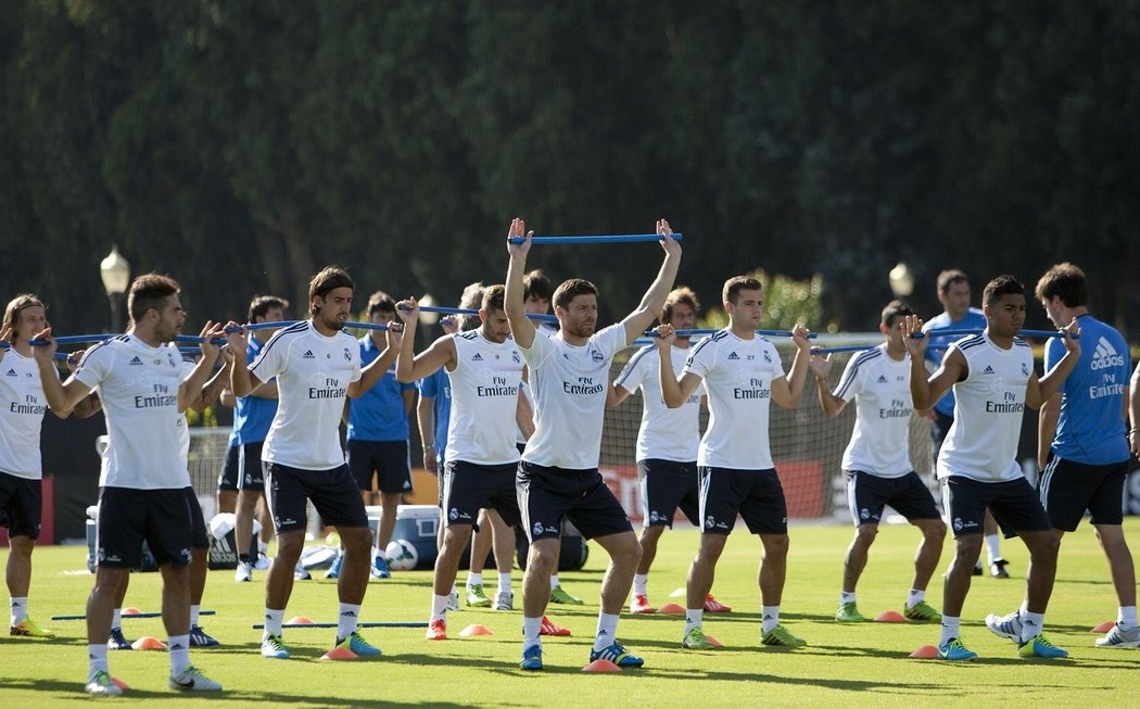 Cvičení z dílny realizačního týmu Realu Madrid na prvním tréninku zámořského turné