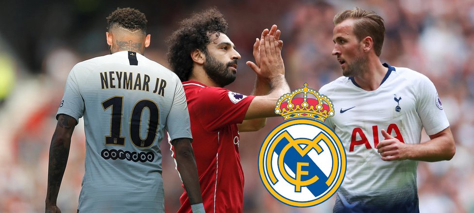 Hvězdní útočníci, které v létě chtěl získat Real Madrid. Neymar, Mohamed Salah i Harry Kane