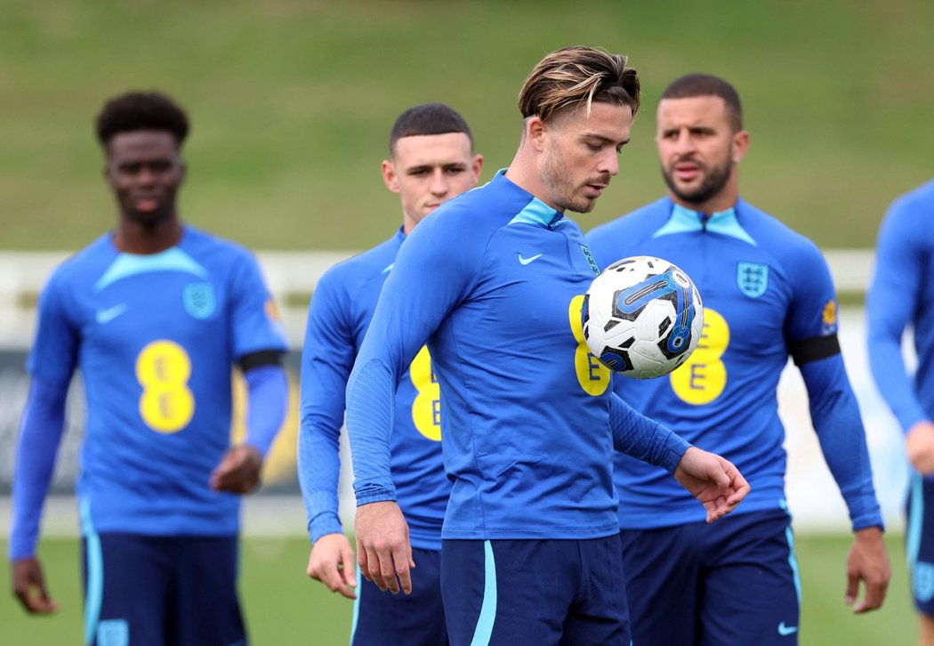 Jack Grealish během reprezentačního tréninku