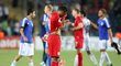 Zklamaní fotbalisté Anglie poté, co jednadvacítka neuspěla na mistrovství Evropy v Izraeli