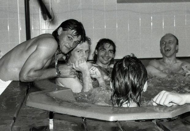 Tomáš Skuhravý, Michal Bílek, Jiří Němec a Miroslav Kadlec na reprezentačním srazu v roce 1992 Tomáš Skuhravý, Michal Bílek, Jiří Němec a Miroslav Kadlec na reprezentačním srazu v roce 1992