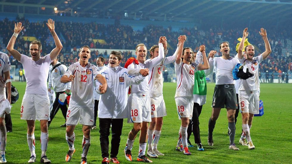 Hráči si vychutnávají radost z postupu na mistrovství Evropy