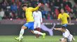 Brazilský útočník Roberto Firmino využil nepřesnosti v české obraně a vyrovnal na 1:1