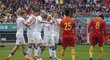 Radost český fotbalistů z branky v utkání proti Číně