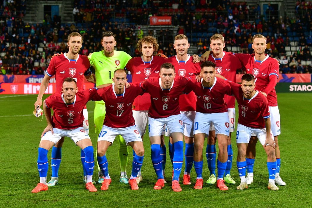 Česká reprezentace před zápasem s Faerskými ostrovy