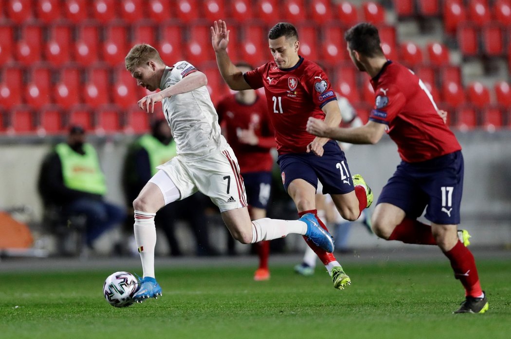 Utkání kvalifikace o postup na světový šampionát do Kataru mezi Českem a Belgií