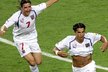 Milan Baroš a Vladimír Šmicer se radují z vyrovnání v legendárním duelu Česko - Nizozemsko na EURO 2004