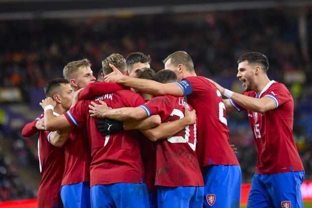 Česká radost po trefě Antonína Baráka Česká radost po trefě Antonína Baráka