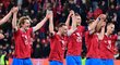 Čeští fotbalisté se radují z výhry