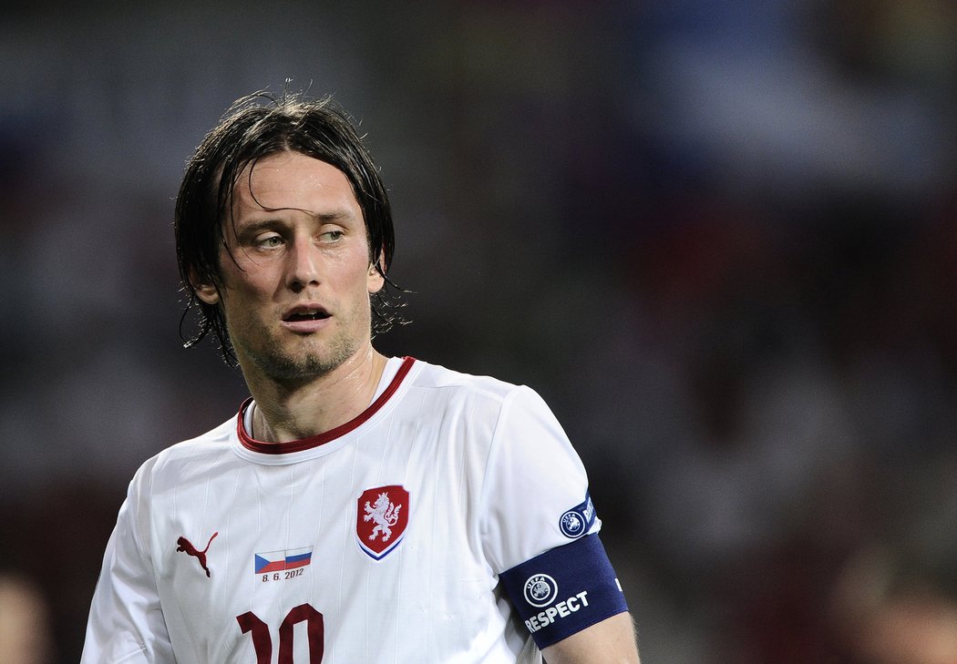 Tomáš Rosický jako kapitán české reprezentace na mistrovství Evropy v Polsku