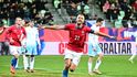 Tomáš Souček se raduje z gólu v utkání proti San Marinu